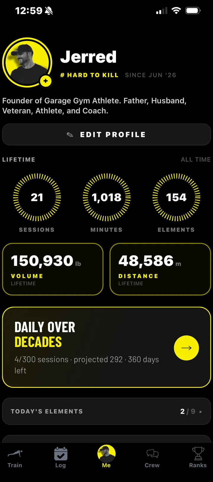 Lifetime stats tracked from your logs