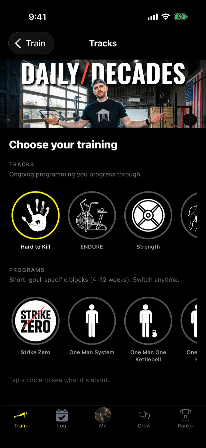 Switching tracks in the app chooser